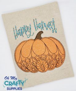 Happy Harvest Henna Pumpkin Embroidery Design