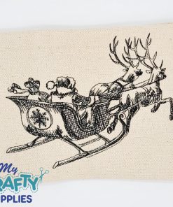 Sketch Santa Sleigh Embroidery Design