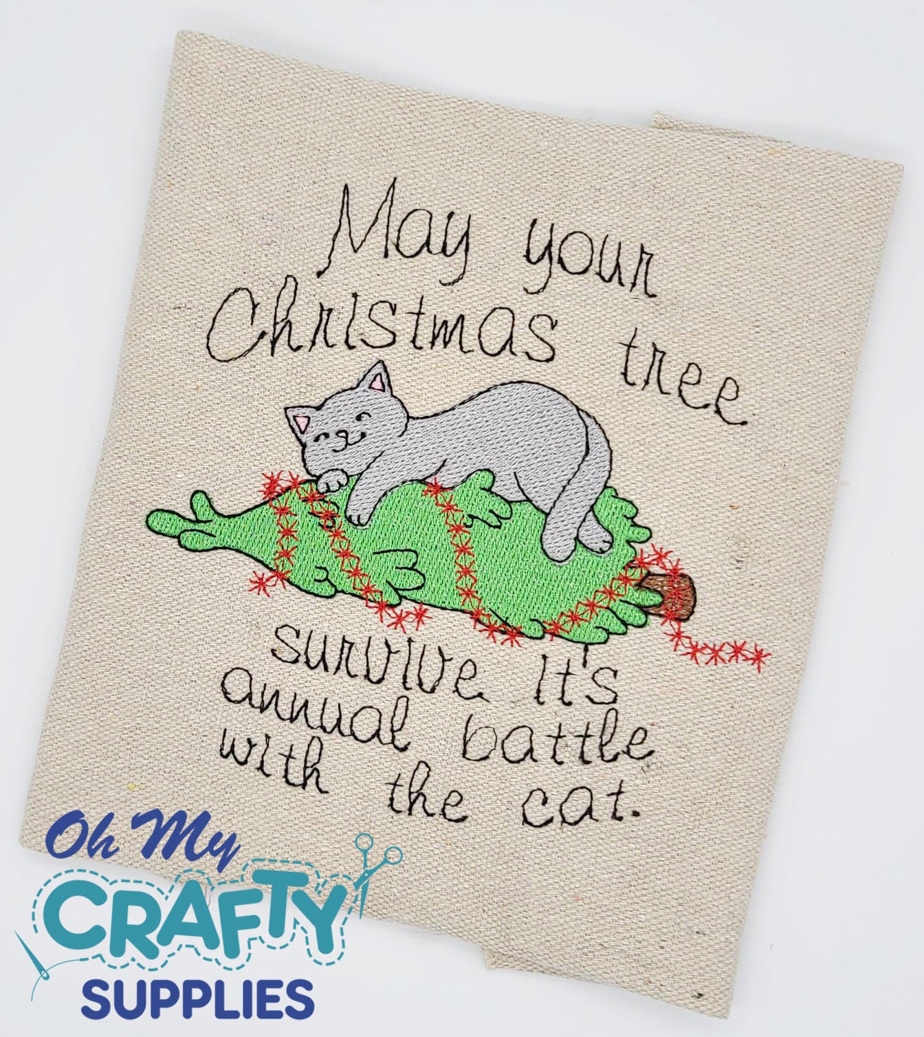 Annual Cat Battle Embroidery Design