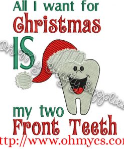 Two Front Teeth Embroidery Design