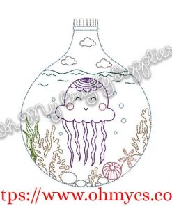 Bottled Ocean Critter Embroidery Design