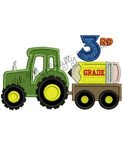 Third Grade Tractor Applique Embroidery Design