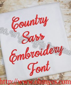 Country Sass Embroidery Font (Bx Included)