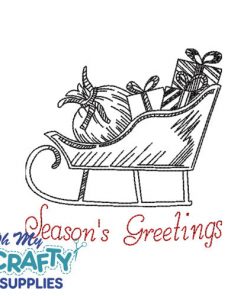 Season's Greetings Sleigh Embroidery Design