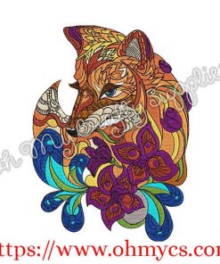 Extreme Fox Embroidery Design