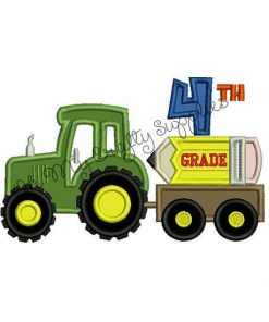 4th Grade Tractor Applique Embroidery Design