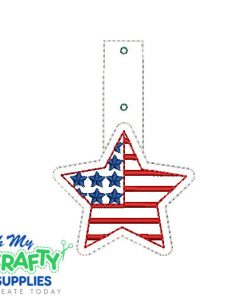 4th of July Star Key Fob Embroidery Design (KFC)