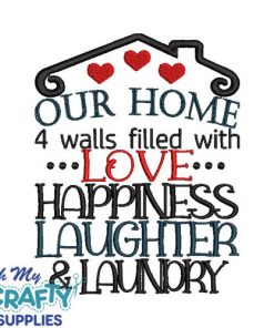 4 walls filled Embroidery Design