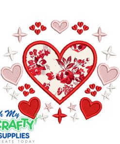 Heart Heart Applique Embroidery Design