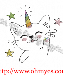 High 5 Caticorn Embroidery Design