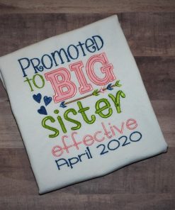 Promoted to Big Sister effective Applique Design