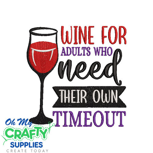 Adult Timeout Embroidery Design