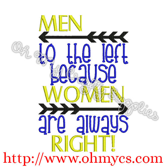 Always Right Embroidery Design
