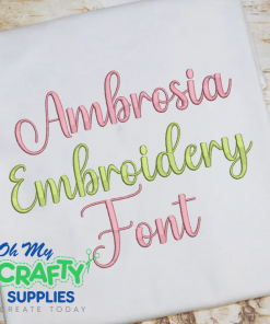 Ambrosia Embroidery Font (BX Included) (FL)