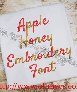 Apple Honey Embroidery Font (BX Included)