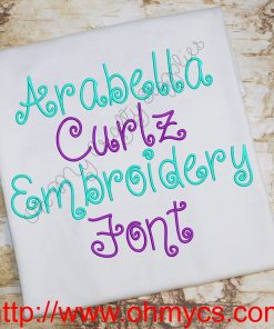 Arabella Curlz Embroidery Font (BX Included)