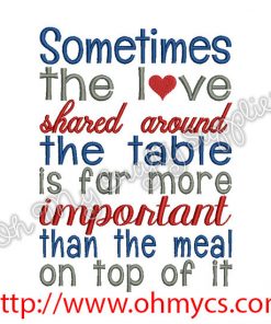 Love around the table Embroidery Design