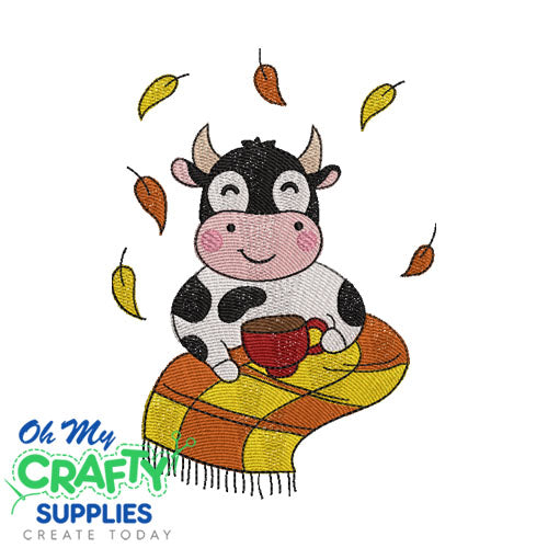 Autumn Cow 820 Embroidery Design