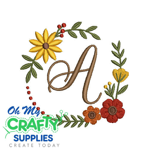 Autumn Flower Monogram A-Z (AM)