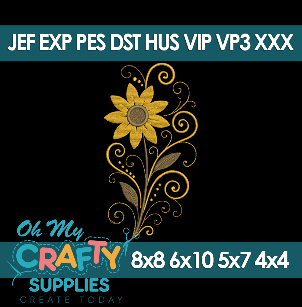 Autumn Glow Flower Embroidery Design