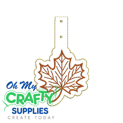 Autumn Leaf Key Fob Embroidery Design (KFC)