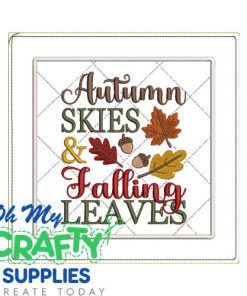 Autumn Skies Potholder Embroidery Design (AB)