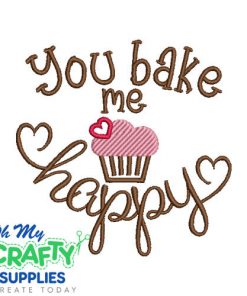 Bake me happy 726 Embroidery Design