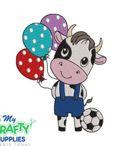 Balloon Cow Embroidery Design