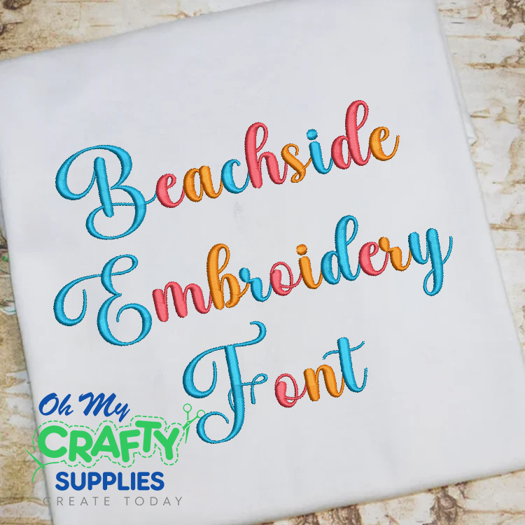 Beachside Embroidery Font (BX Included) (FL)