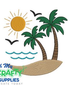 Beachy Scene  Embroidery Design