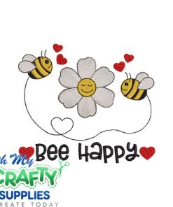 Bee Happy 325 Embroidery Design