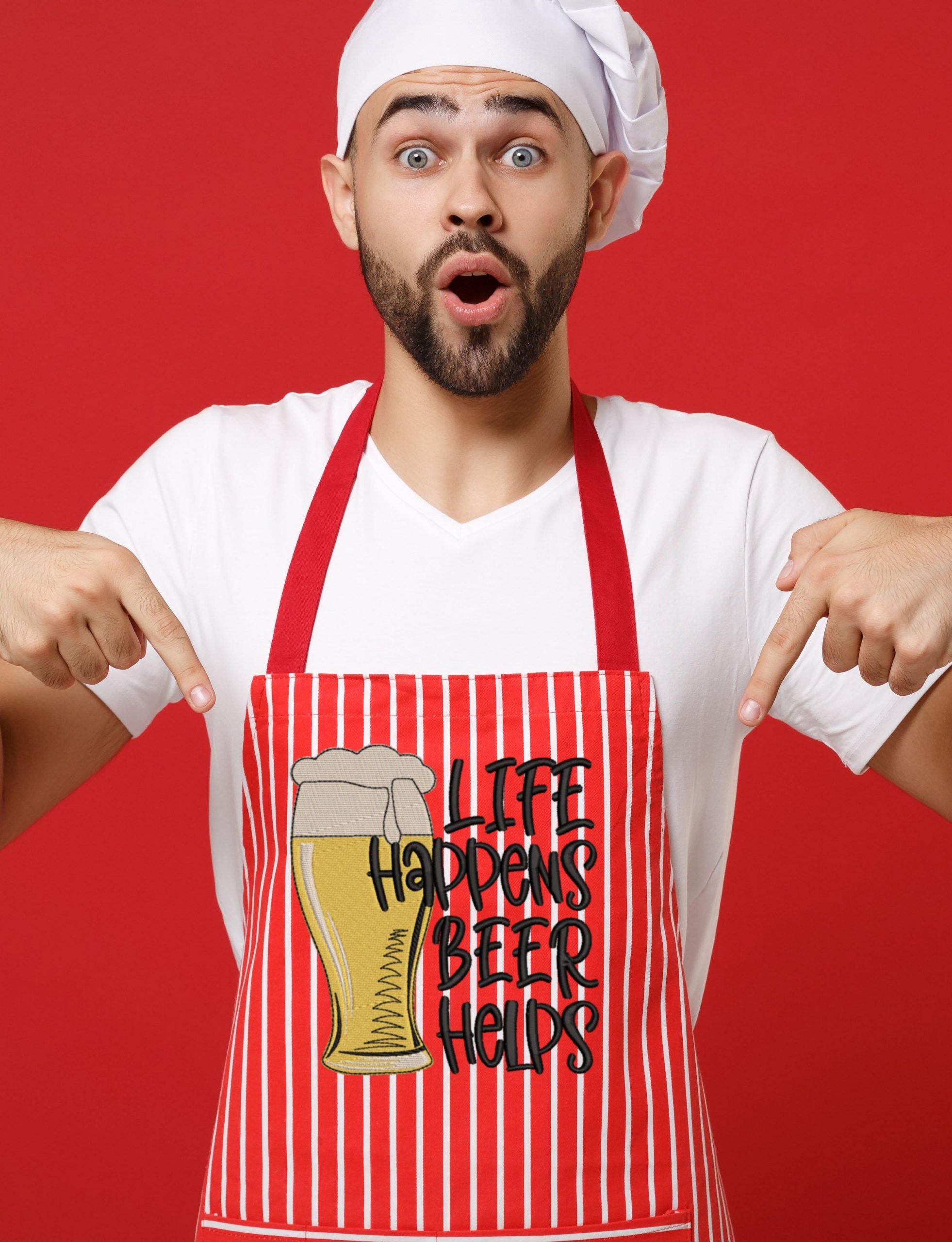 Life Happens Beer Helps Embroidery Design