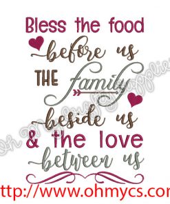 Bless the food before us Embroidery Design