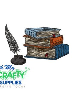 Book Stack Sketch 1322 Embroidery Design