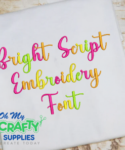 Bright Script Embroidery Font (BX Included) (FL)