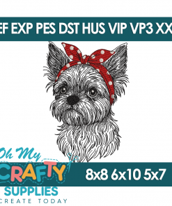 Sketch Bow Brussel Griffon Embroidery Design