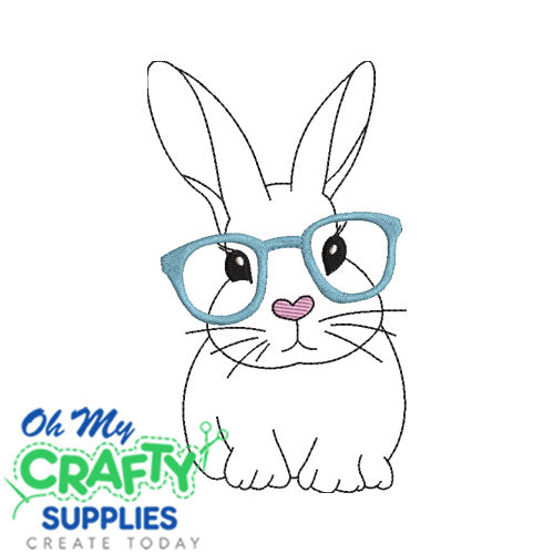 Bunny with Glasses 31725 Embroidery Design