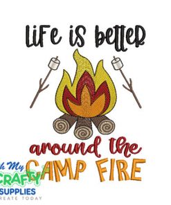 Camp Fire Life 524 Embroidery Design