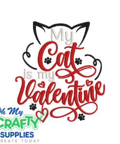 Cat Valentine Embroidery Design