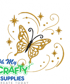 Celestial Flutter Embroidery Design