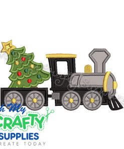 Christmas Tree Train Applique Design