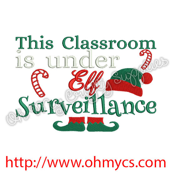 Classroom Elf Embroidery Design