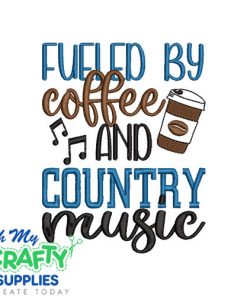 Coffee Country Music Embroidery Design