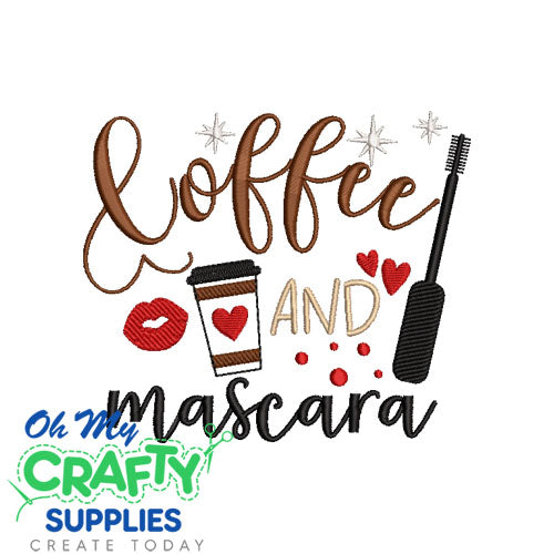 Coffee Mascara Embroidery Design
