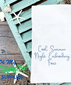 Cool Summer Night Embroidery Font (BX Included)