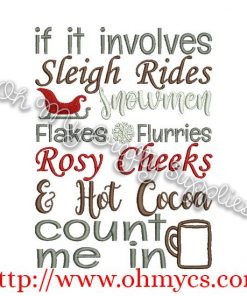 Count me in Embroidery Design