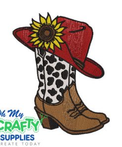 Cow Hide Boots Embroidery Design