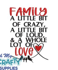 Crazy Loud Love Embroidery Design