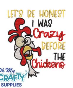 Crazy before the chickens Embroidery Design