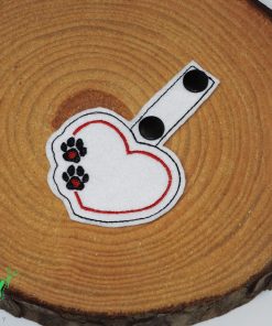 Heart with Paws Key Fob Embroidery Design